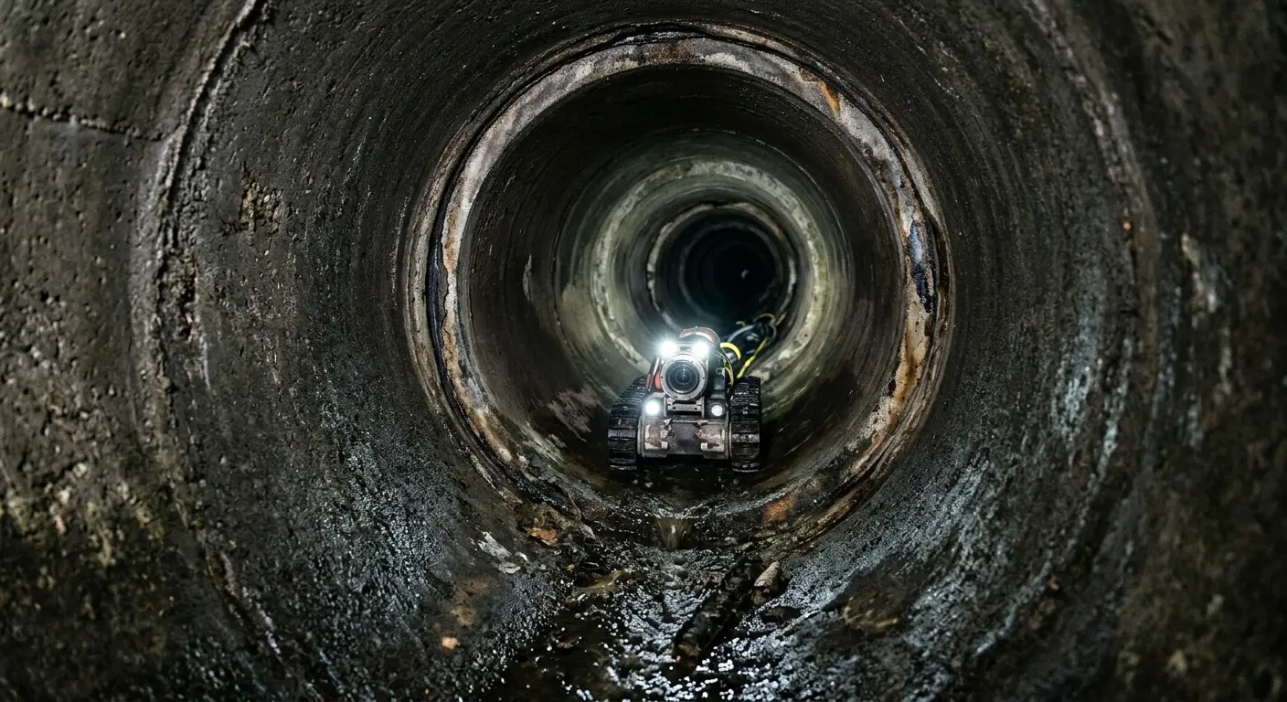 Robotic sewer camera inspecting pipe interior for Drain Snake Service in Forest Grove